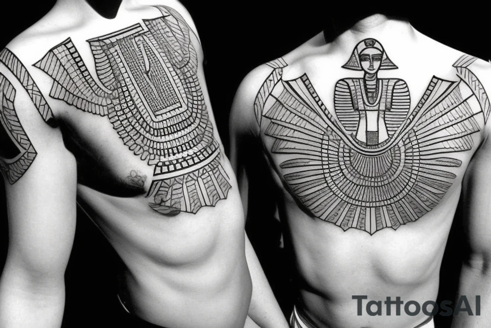 Egyptian symbols half sleeve tattoo idea