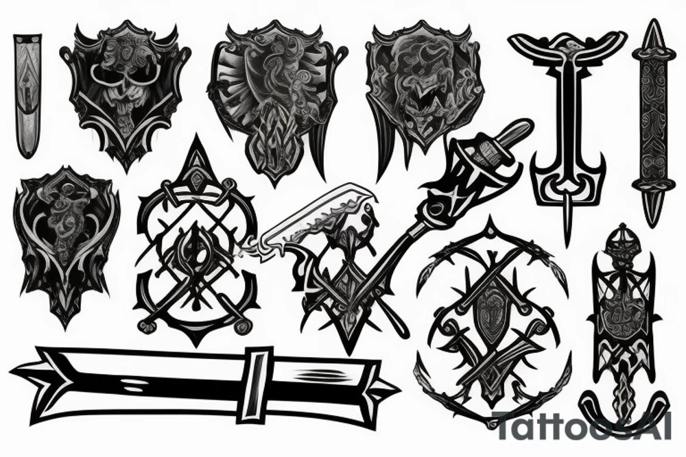 sword and smoke tattoo idea