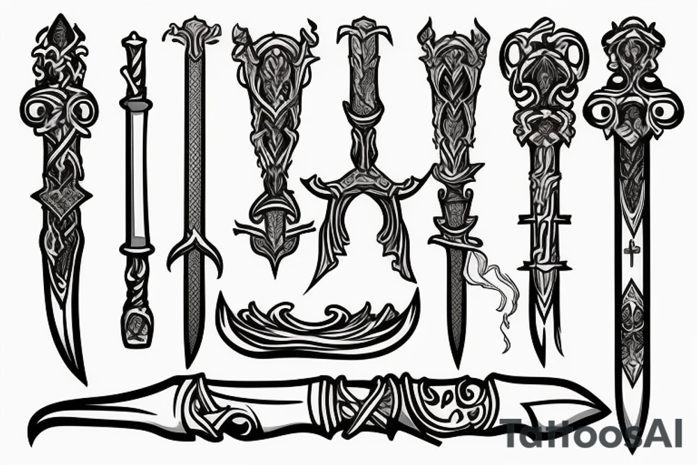 sword and smoke tattoo idea