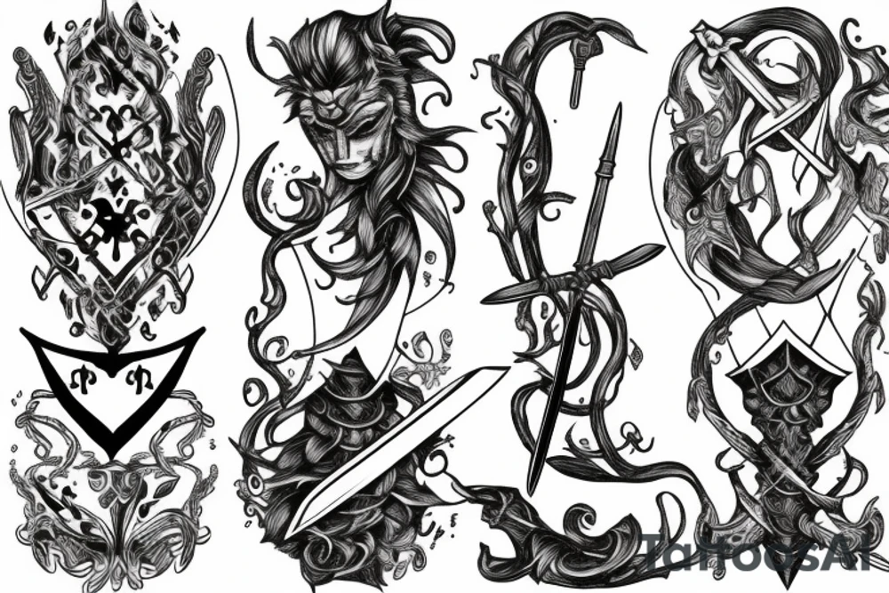 sword and smoke tattoo idea