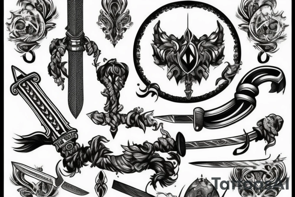 sword and smoke tattoo idea
