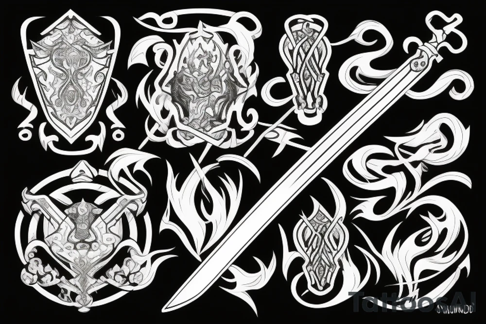 sword and smoke tattoo idea