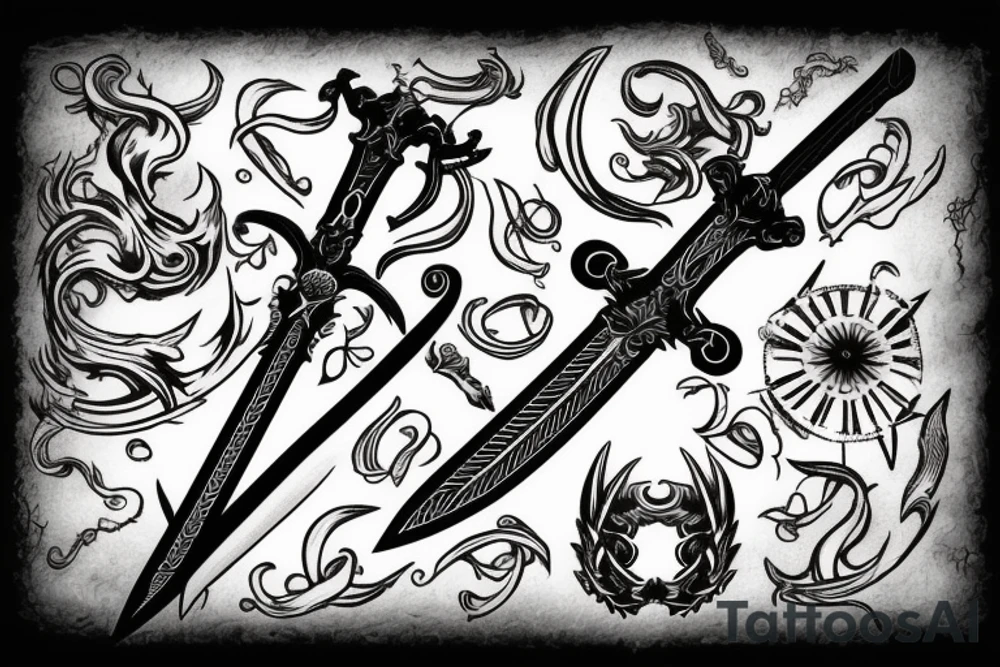 sword and smoke tattoo idea