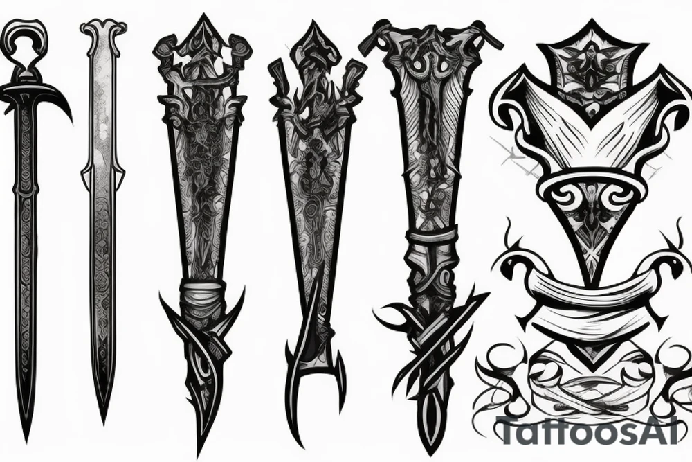 sword and smoke tattoo idea