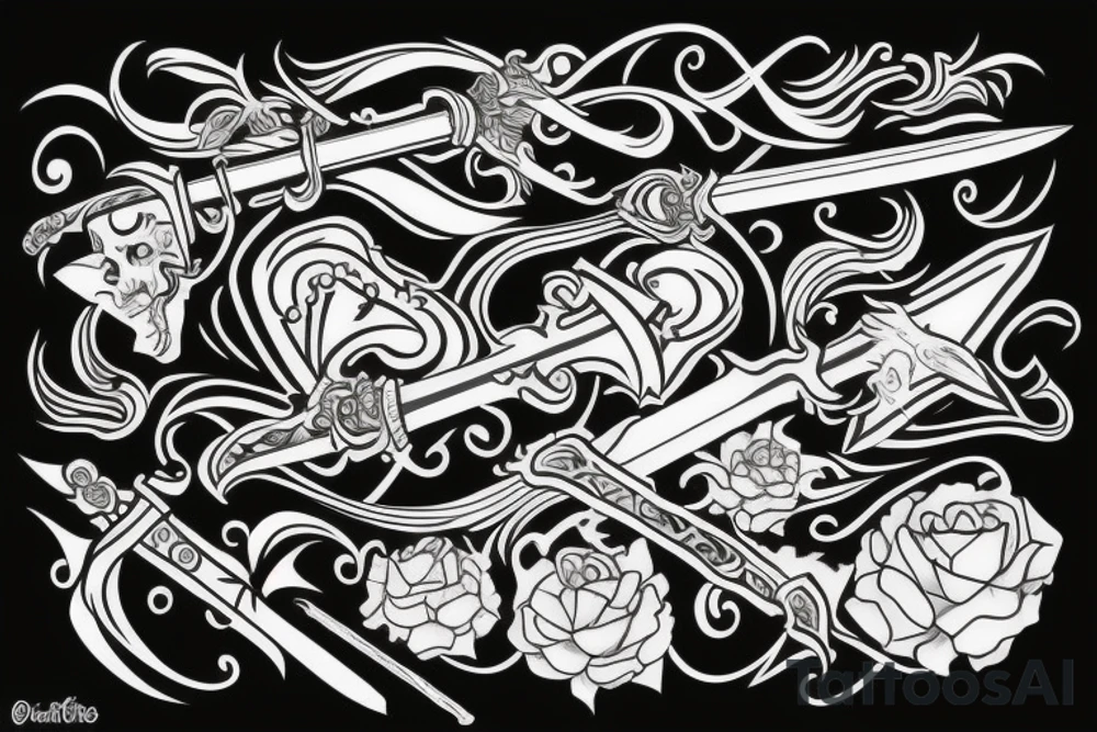 sword and smoke tattoo idea
