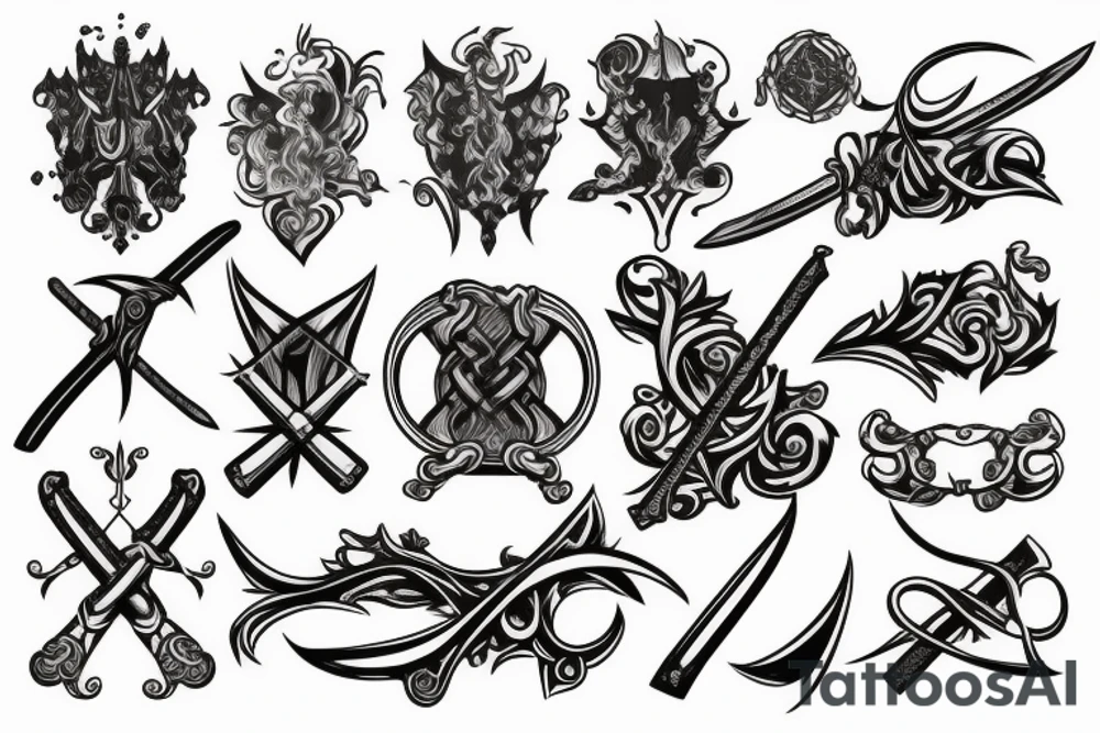 sword and smoke tattoo idea