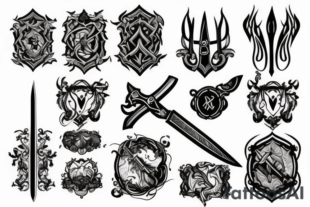 sword and smoke tattoo idea