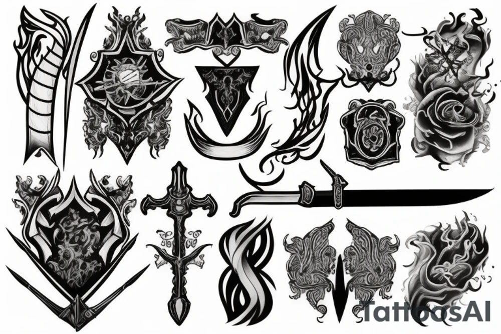 sword and smoke tattoo idea
