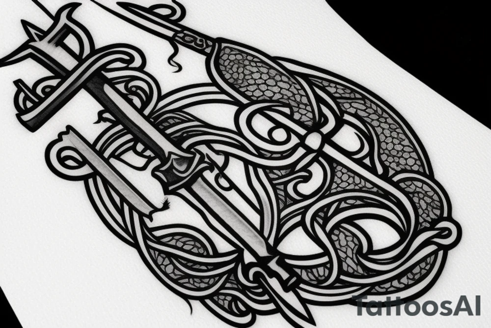 sword and smoke tattoo idea