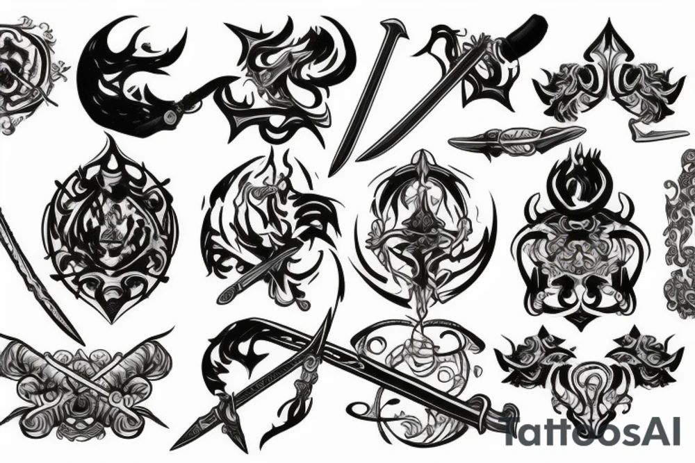 sword and smoke tattoo idea