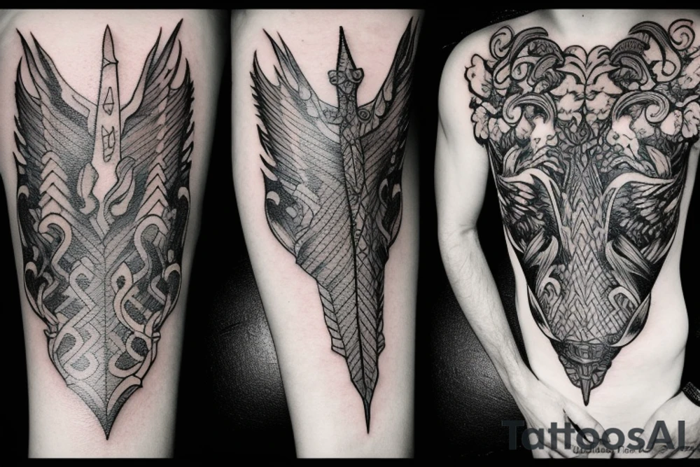 sword and smoke tattoo idea