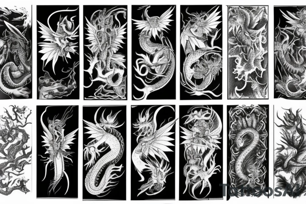 Dragon fly half sleeve tattoo idea