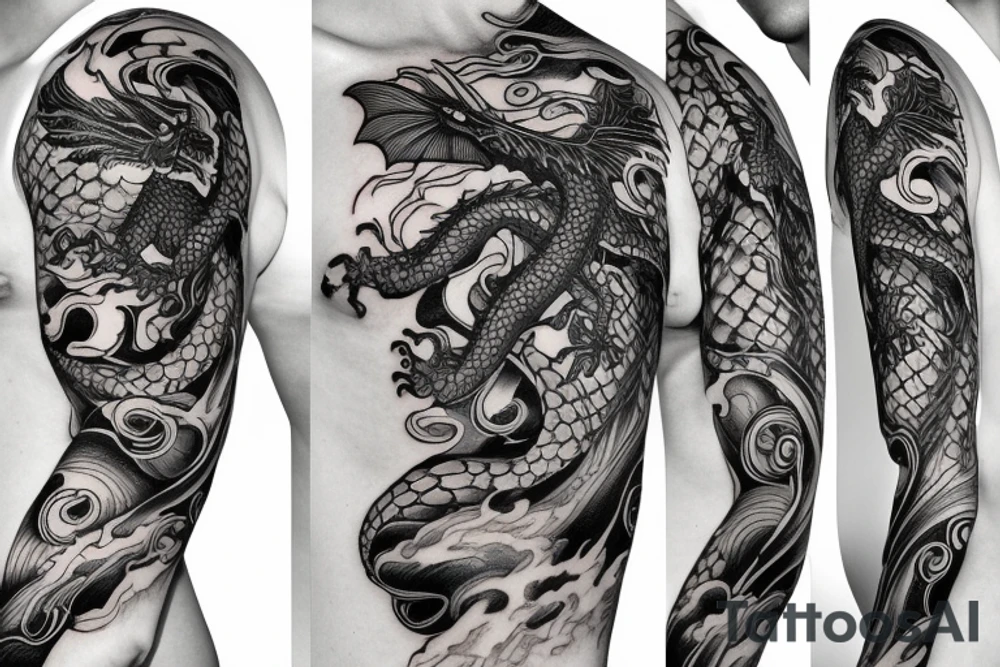 Dragon fly half sleeve tattoo idea