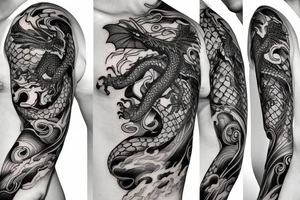 Dragon fly half sleeve tattoo idea