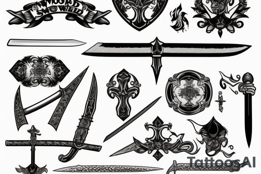 sword and smoke tattoo idea