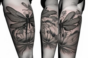 Dragonfly half sleeve tattoo idea