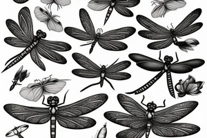 Dragonfly half sleeve tattoo idea