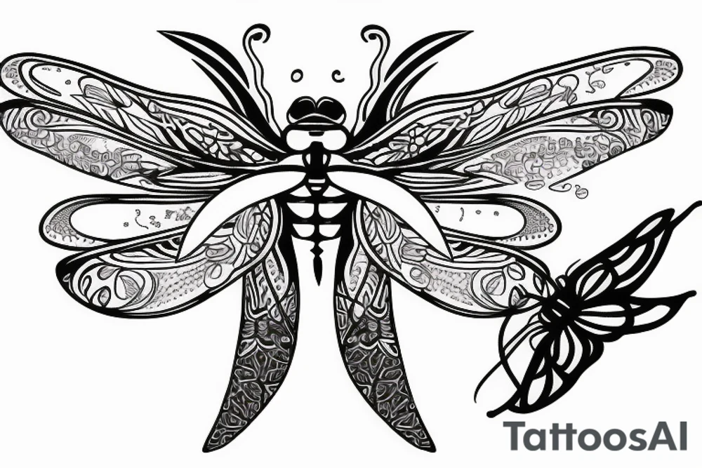 Dragonfly half sleeve tattoo idea