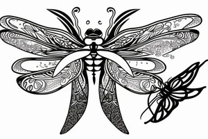 Dragonfly half sleeve tattoo idea