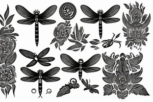 Dragonfly half sleeve tattoo idea
