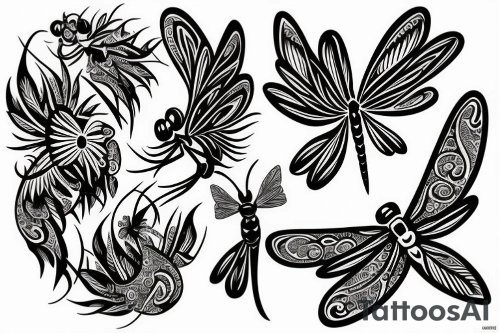 Dragonfly half sleeve tattoo idea