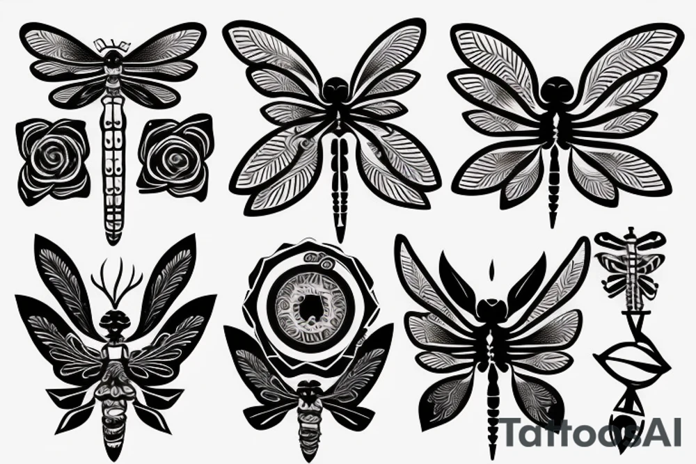 Dragonfly half sleeve tattoo idea