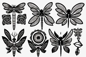 Dragonfly half sleeve tattoo idea