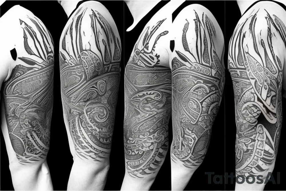 Dragonfly half sleeve tattoo idea