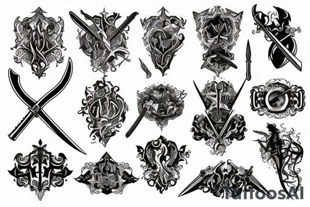 sword and smoke tattoo idea