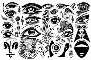 Eye of Horus half sleeve tattoo idea