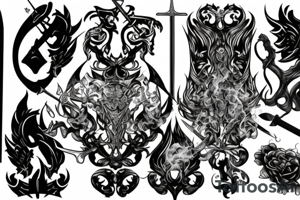 sword and smoke tattoo idea