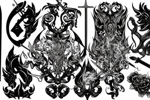 sword and smoke tattoo idea