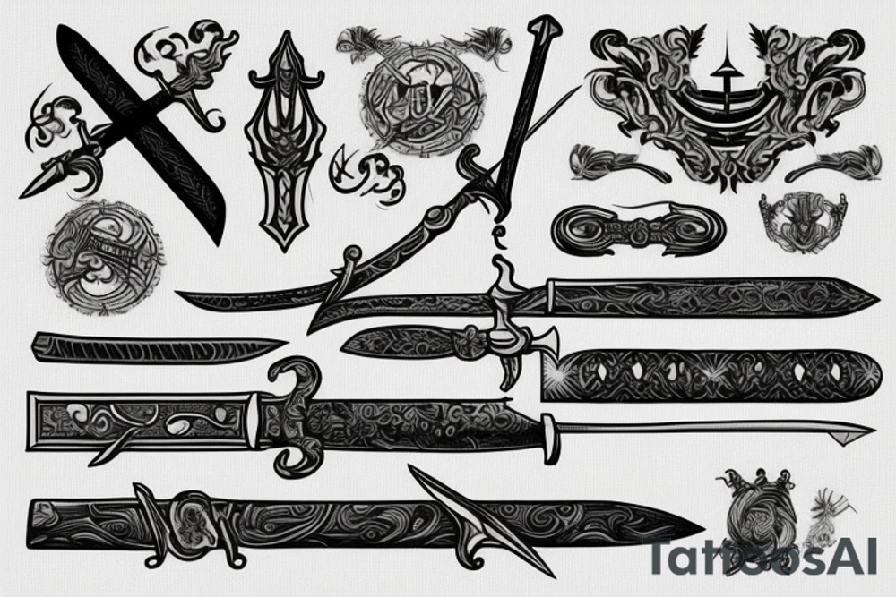 sword and smoke tattoo idea