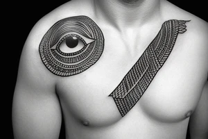 Egyptian eye half sleeve tattoo idea