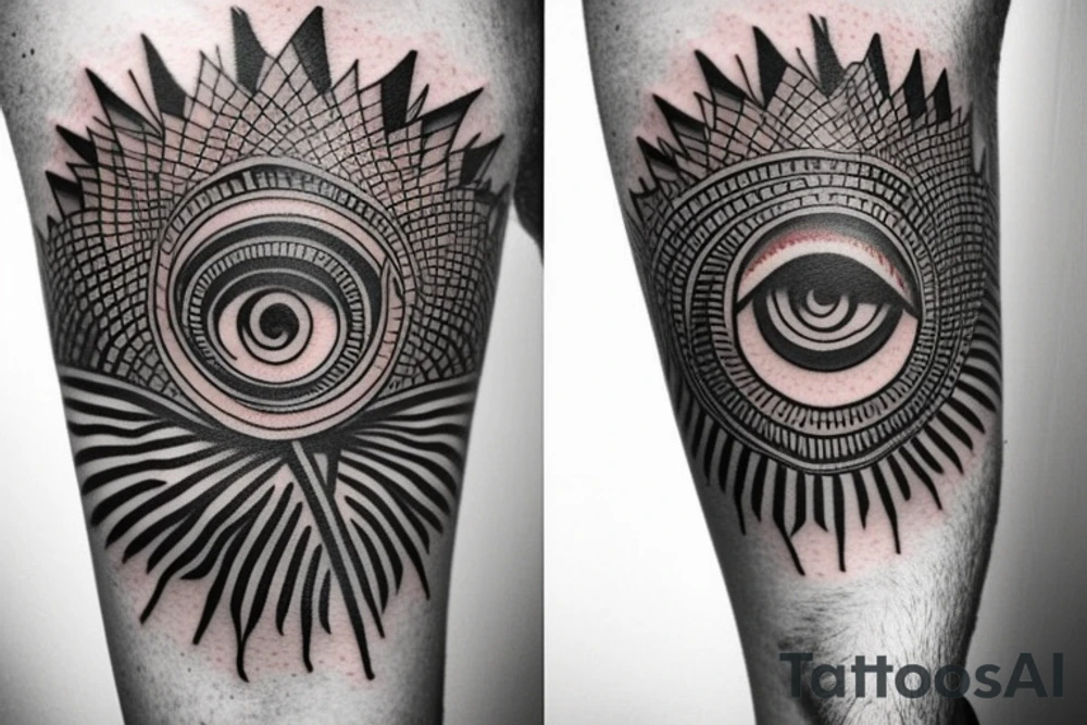 Egyptian eye half sleeve tattoo idea