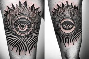 Egyptian eye half sleeve tattoo idea