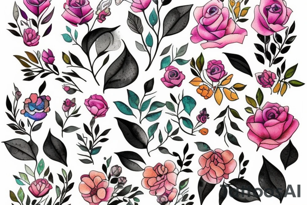 Florals surrounding a quote tattoo idea