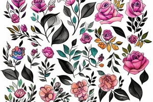 Florals surrounding a quote tattoo idea