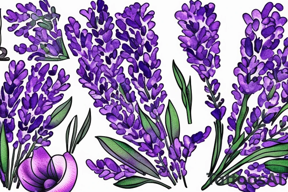 Lavender surrounding a quote tattoo idea