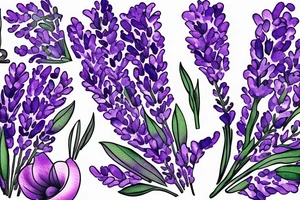 Lavender surrounding a quote tattoo idea