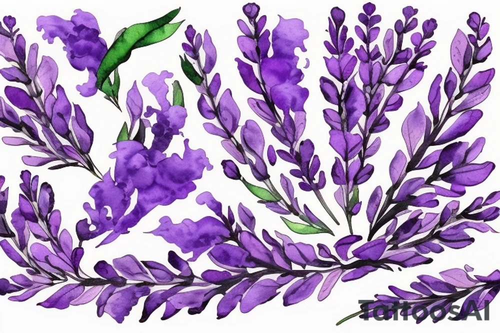 Lavender surrounding a quote tattoo idea