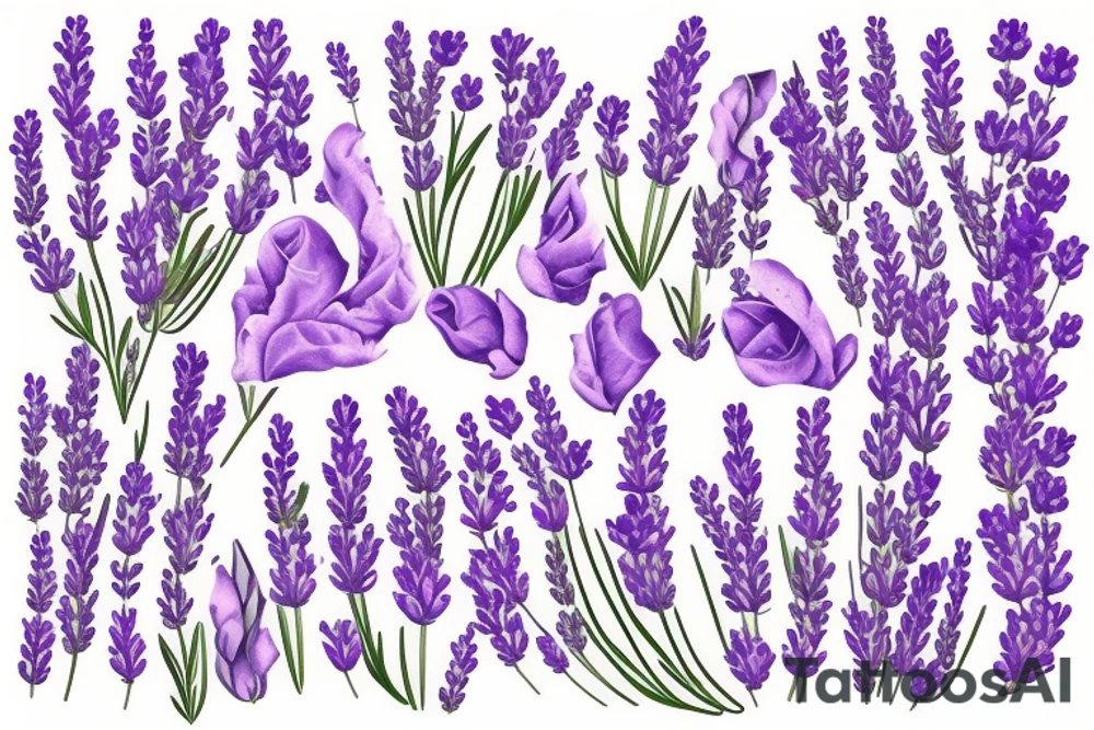 Lavender surrounding a quote tattoo idea