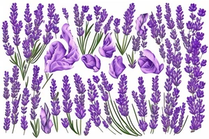 Lavender surrounding a quote tattoo idea