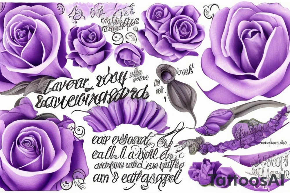 Lavender surrounding a quote tattoo idea