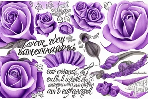 Lavender surrounding a quote tattoo idea