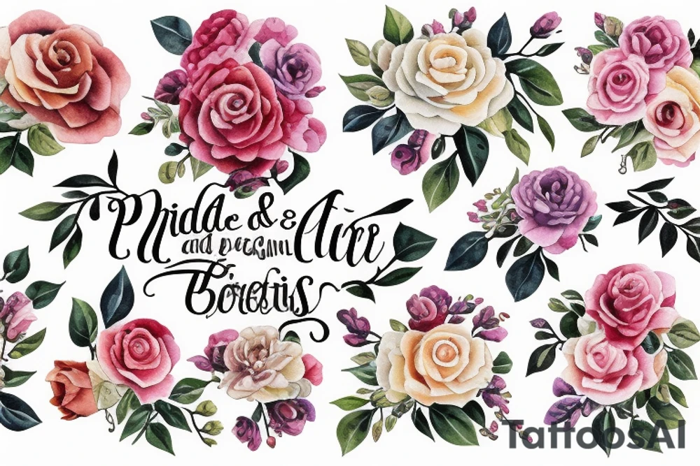Pride and prejudice florals tattoo idea