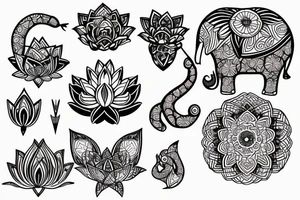 Lotus and elephant tattoo idea