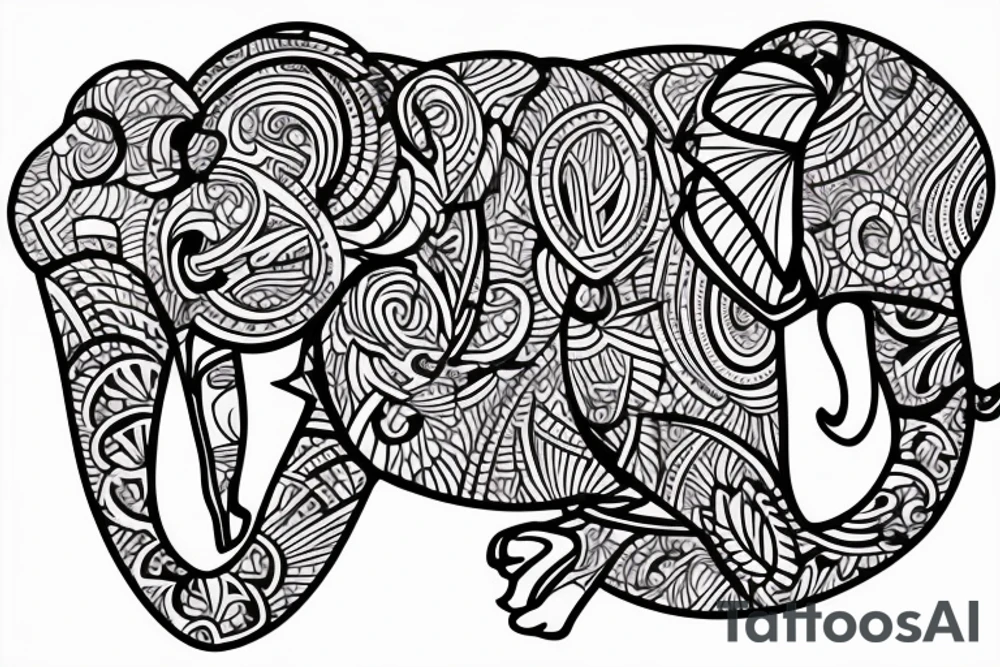 Lotus and elephant tattoo idea