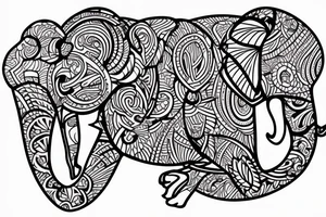 Lotus and elephant tattoo idea