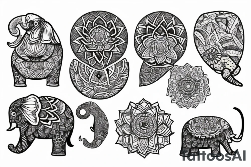 Lotus and elephant tattoo idea